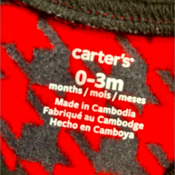 Carter’s Baby Fleece Sleep Sack 0-3M Red Black Houndstooth Cozy Warm - Picture 3 of 3